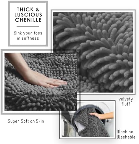 Hearth & Harbor Bathroom Rugs, Chenille Bath Mat - Image 7