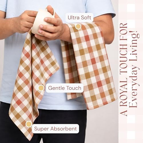 Multi Checkered Dish Towels 12 Pack, 18x26 Inches, 100% Cotton Kitchen Cloths - Image 7