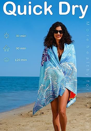 Widdonen Microfiber Beach Towel, Compact 71x32 Inch, Lightweight - Image 6