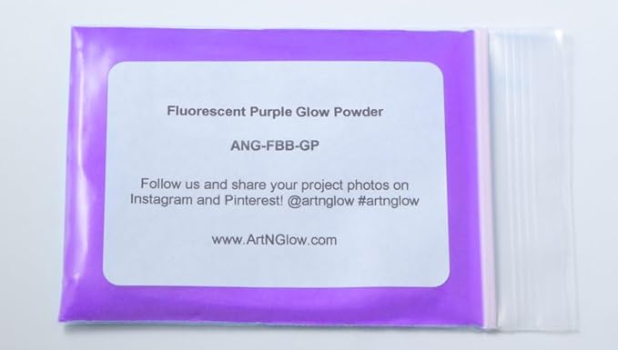 Glow in The Dark Pigment Powder - Neutral and Fluorescent Color for Art Painting, Fine Art, Nail Art Paint, and DIY Crafts - Long Lasting, 10+ Color Options - Fluorescent Purple - (120 Grams/4 Ounces)