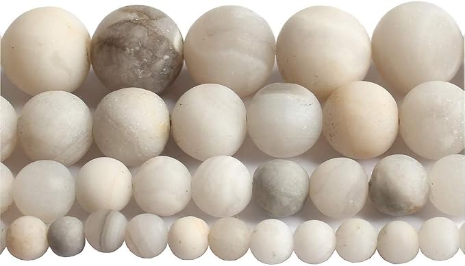 48pcs Natural Matte White Chrysocolla Gemstone Beads,8mm Frosted Round Loose - Image 7