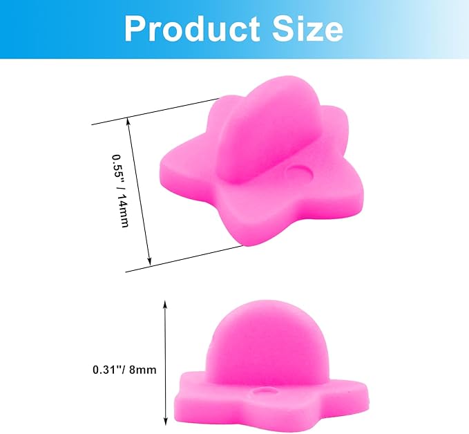 100 Pack Star Shape Rubber Pin Backs, Lapel Pin Backing Locking Pin Keepers, Brooch Holder for Uniform Badge Hat Tie(Pink)