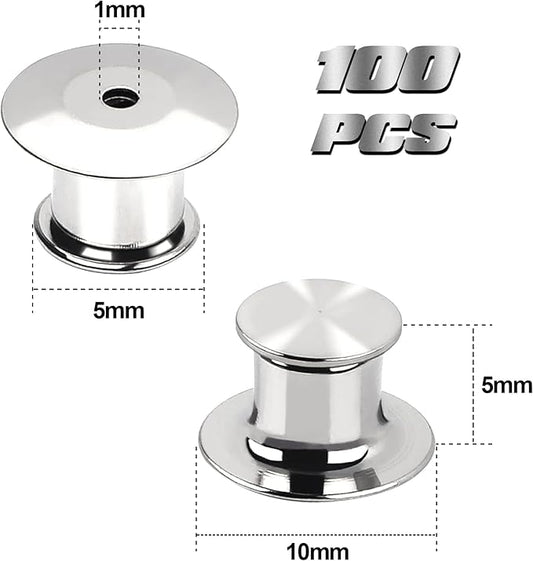 100 Pieces Metal Pin Backs Locking Pin Keepers Locking Clasp
