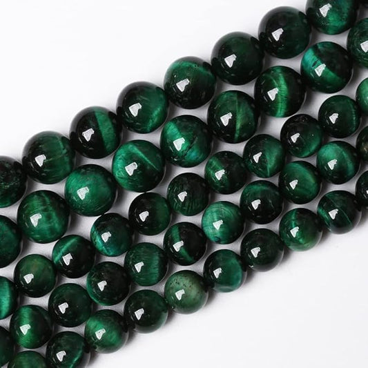 90PCS 4mm Top AAA Green Tiger Eye Beads Natural Stone Round Loose Beads for Jewelry Making DIY Bracelet,Necklace, Earrings 15" Inch (Green Tiger Eye Stone, 4mm)