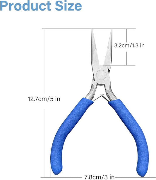 Jewelry Pliers, Needle Nose Jewelry Making Tools for Precision Crafting, Wire Bending and Repair