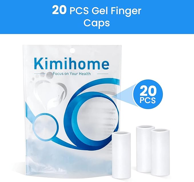 20 PCS Gel Finger Sleeve Protectors - Silicone Finger Sleeves Cushions and Protects - Finger Cots Bandages Provide Relief for Finger Cracking, Corns, Blisters and Calluses Protect (Clear)
