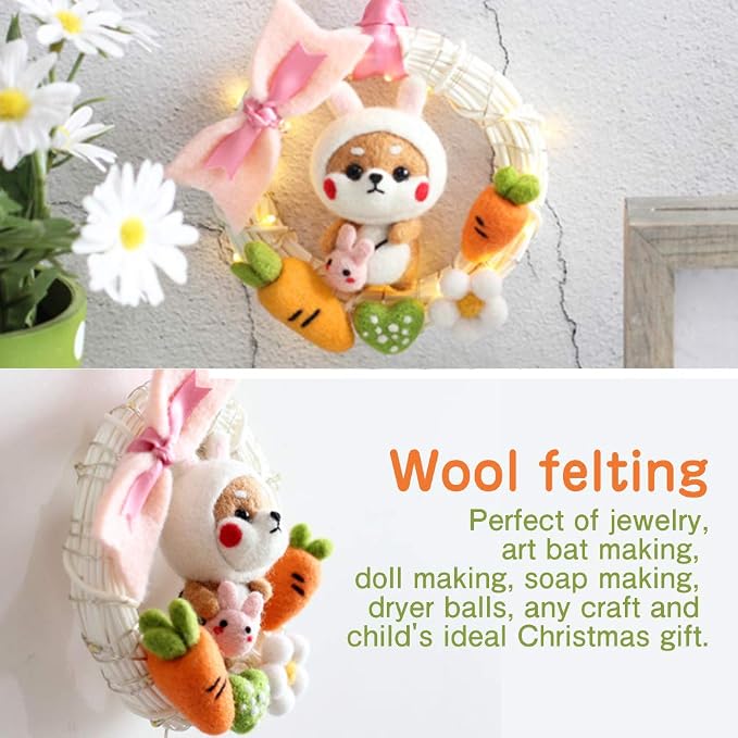 3.53oz Wool Roving, Wool Felting Supplies, Pure Wool, Chunky Yarn, Spinning - Image 9