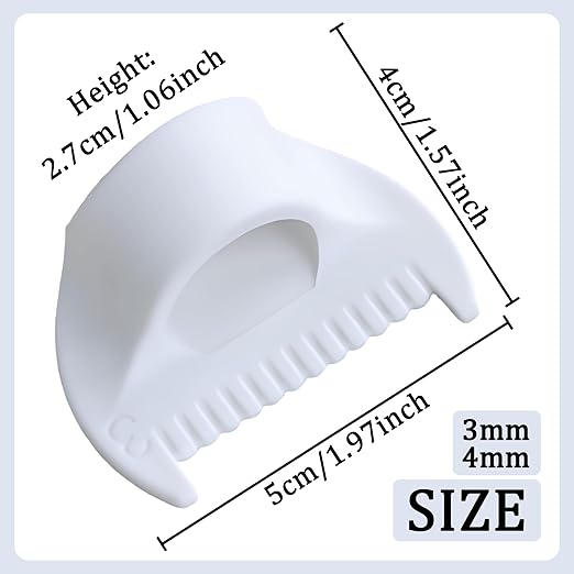 2 PCS Edge Lock Seam Guide, Mini Sewing Finger Ruler for Hand Sewing, DIY Sewing Kit Tool, Sewing Needle Gauge Measuring Guide White, 3mm+4mm