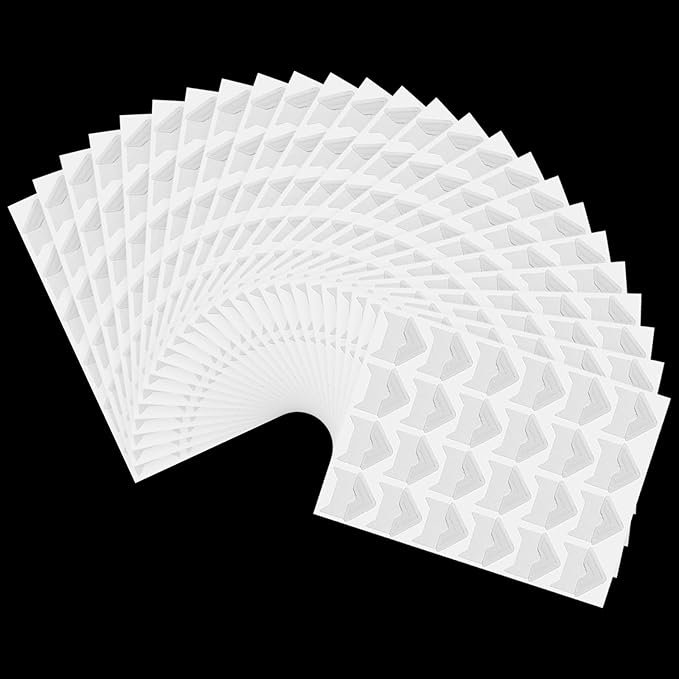 Guduling 600pcs Scrapbook Corner Stickers, Self-Adhesive Photo Corner Stickers, White Picture Corners for Scrapbooking, Photo Album, Journal Memory Books, Diaries