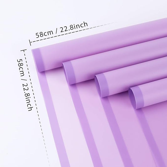 FUHITIM 20 Sheets Flower Wrapping Paper - Waterproof Floral Bouquet Packaging Paper for DIY Crafts,Florist Supplies Packaging Paper for Wedding Birthday Gift (Translucent Lilac Purple)