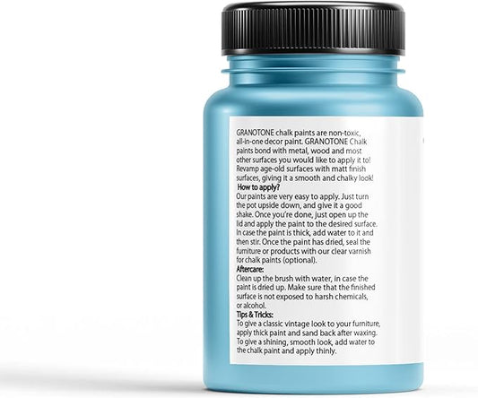 GRANOTONE Chalk Paint for Furniture, Home Decor, Crafts | Eco-Friendly | All In One Paint | No Wax Needed | Versatile DIY Solution | 120 ML (TIFF BLUE)