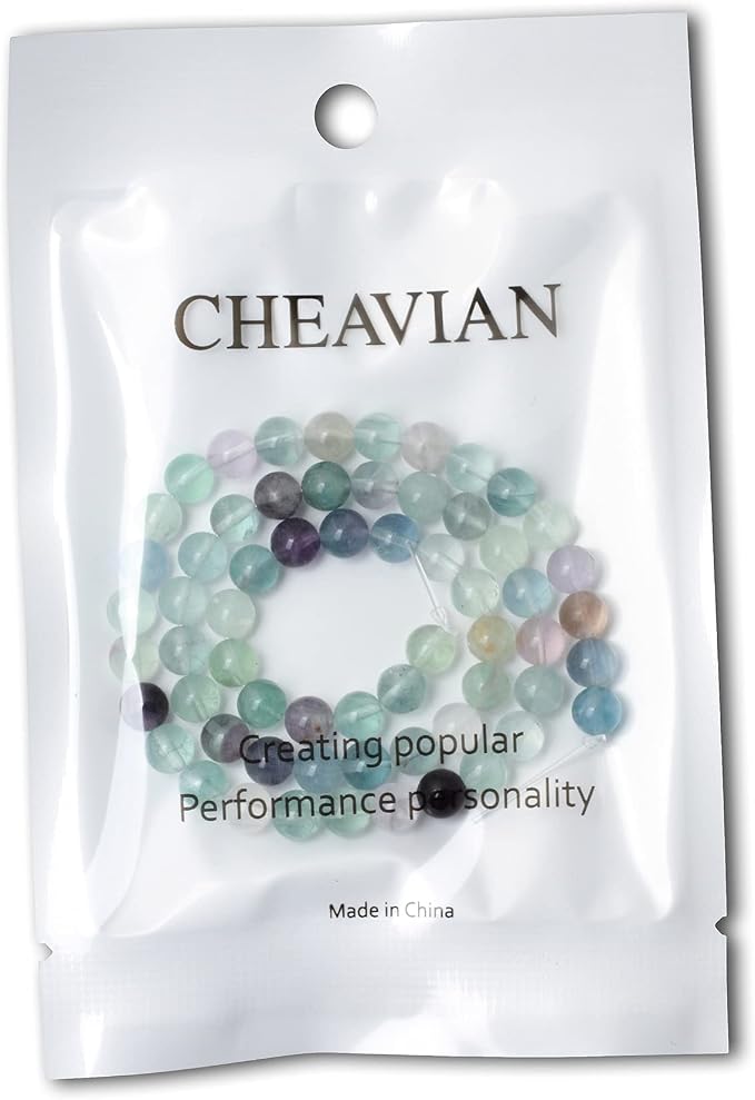 60PCS 6mm Natural Colorful Fluorite Gemstone Round Loose Beads - Image 5