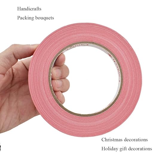 HAHIYO Red 0.5Inch Wide Floral Tape, Waterproof Florist Tape Flower Wrap Adhesive Waterproof Decorative Tape for Bouquet Stem Wrapping Flower Arranging and Floral Craft, 2Rolls 200Feet/66Yard