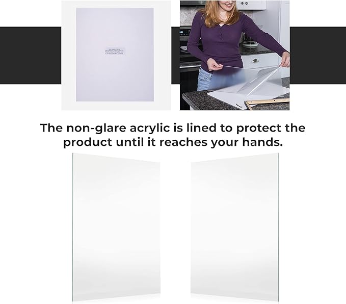11x17 Non-Glare Acrylic Plexiglass Replacement for Picture Frame for 11x17 Photo Frame, UV-Resistant Non-Glare Acrylic Cover Sheet