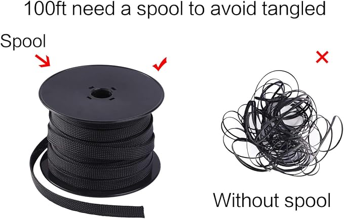 Keco 50ft – 1/4 inch & 1/2 inch PET Expandable Braided Cable Sleeve – Wire - Image 7