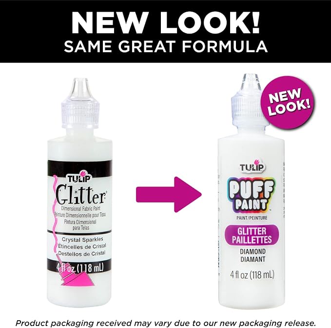 TULIP Dimensional Fabric Paint 4oz, Glitter Crystal Sparkle - Image 6