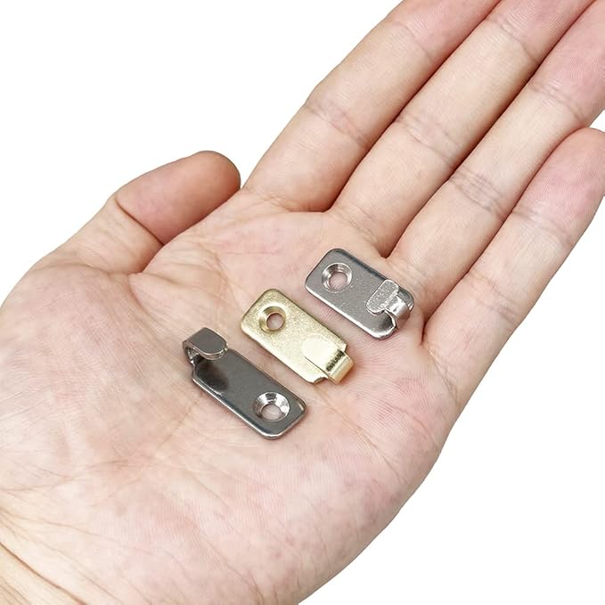 10pcs Heavy Duty J-Shaped Hangers 304 Stainless Steel Wall Mounted Mini J Hook for Mirror Picture Frames Hanging Wire/D Rings/Keyhole Hangers (Gold)
