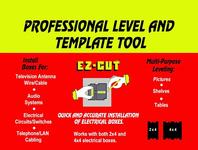 Professional Level Template Tool, Old-Work Electrical Box Template and Guide - Image 6