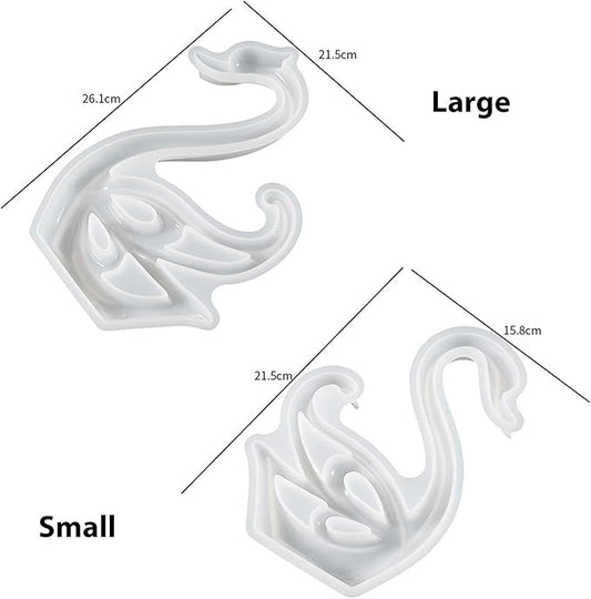 2 Pack Swan Molds Swan Resin Mold - Resin Casting Silicone Molds for Home Decor & Candle Making Wave Spiral Mold