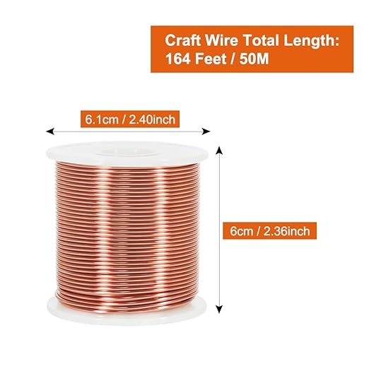 Tenn Well 15 Gauge Aluminum Wire, 164 Feet 1.5mm Bendable Metal Craft Wire for Jewelry Making, Beading, Sculpting and Bonsai Training (Copper)