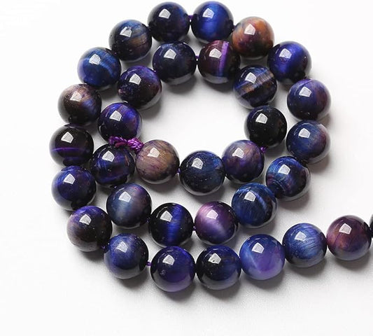 90pcs 4mm AAA Natural Tiger Eye Stone Beads Gemstone Round Spacer Loose Beads for Jewelry Making DIY Bracelet,Necklace(Galaxy Tiger Eye Stone, 4mm)