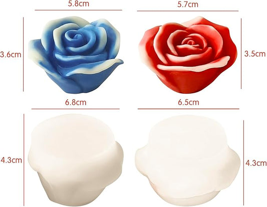 2 Pack 3D Flower Mold for Resin Casting - Rose, Peony, and Animal Shapes - Silicone Molds for Candle Making and Home Decor