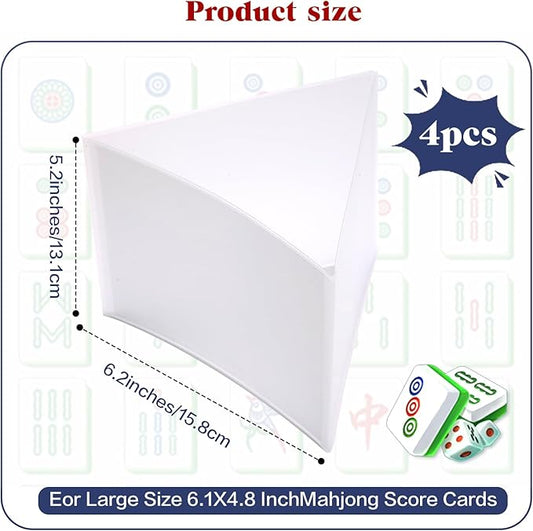 Frosted PVC Mahjong Card Sleeves - Waterproof Protectors for Mahjong Cards 2025, Soft Durable Cover fits 6.3x4.8 inch scorecard, Perfect for Mahjong Tile Set Gifts (Large-8(Included Cards))