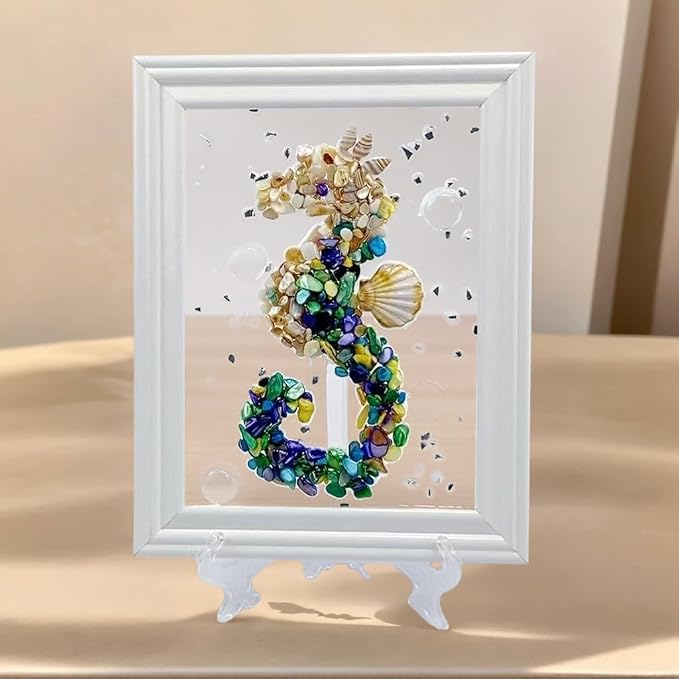 Sea Glass Art Kit, Mosaic Glass Photo Frame Set 9.5x7.5 Inch, Handcraft Style - Image 7