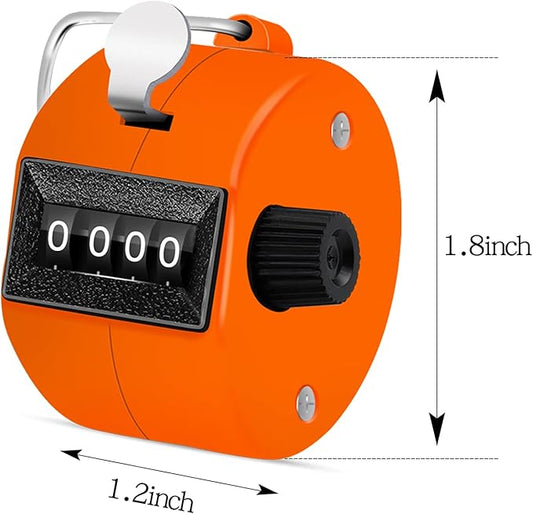 12 Pcs Hand Tally Counter 4-Digit Lap Counter Clicker, Manual Mechanical Handheld Pitch Click Counter with Finger Ring for School Golf & Knitting Row Croche