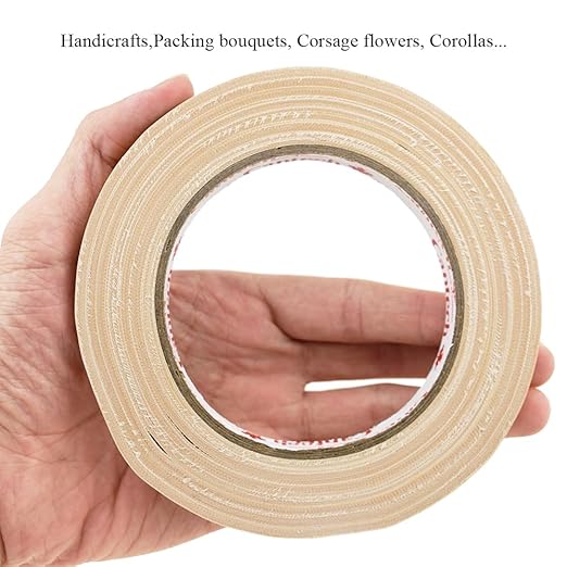 HAHIYO Light Brown 0.5Inch Wide Floral Tape, Waterproof Florist Tape Flower Wrap Adhesive Waterproof Decorative Tape for Bouquet Stem Wrapping Flower Arranging Floral Craft, 2Rolls 200Feet/66Yard