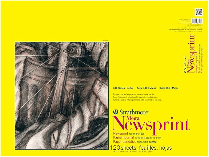 Strathmore 300 Series Newsprint Paper Pad, Tape Bound, 14x17 inches, 50 Sheets by StrathmorePaper