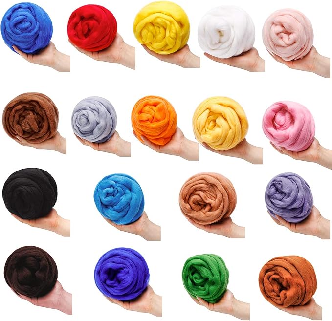 3.53oz Wool Roving, Fiber Roving Wool Top, Pure Wools, Chunky Yarn, Spinning - Image 8