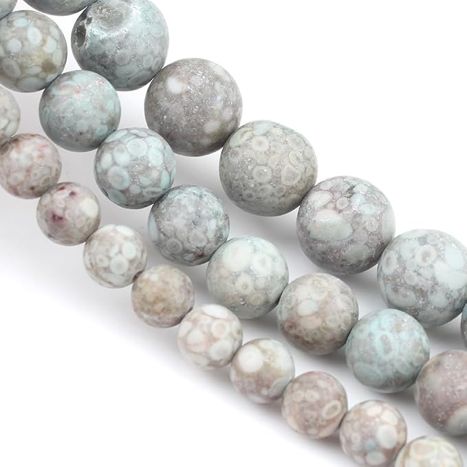 60pcs Natural Matte Cyan YuHua Gemstone Beads,6mm Frosted Round Loose Stone - Image 7
