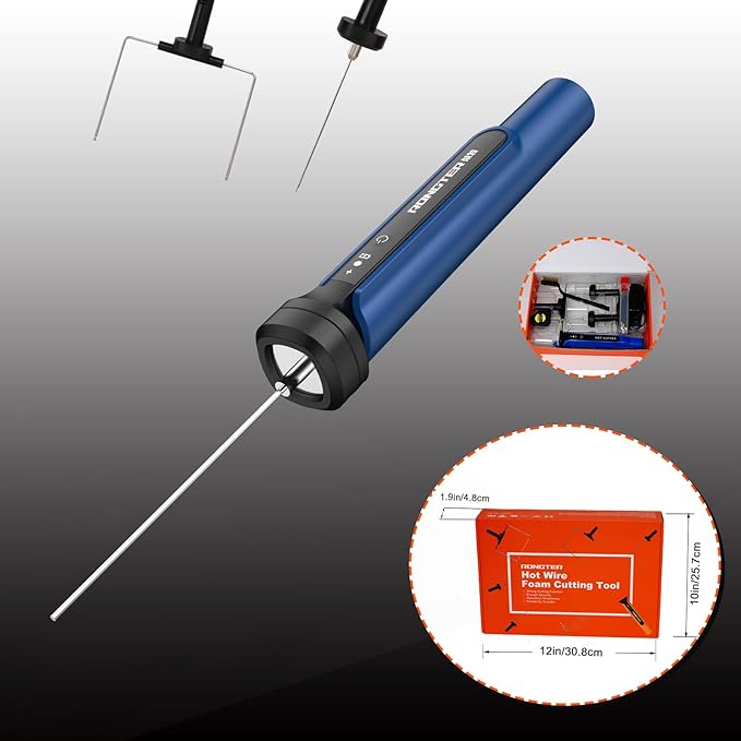 3 in 1 Hot Wire Foam Cutter Kit, Blue Foam Cutter Electric Foam Cutting Tool, Heated Foam Carving Knife Kit