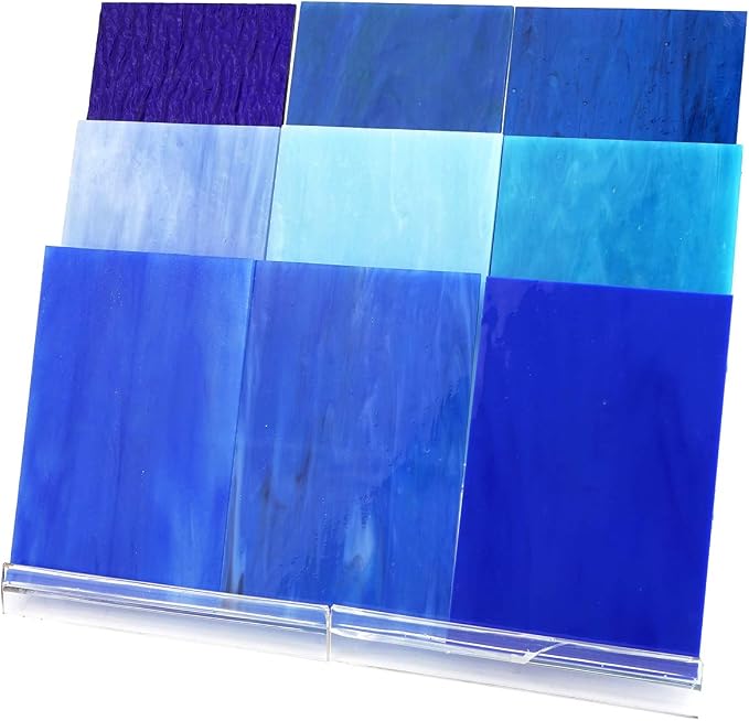 Lanyani(10 Sheets)Blue Variety Stained Glass Sheets 4 x 6 inch Opal Art Glass - Image 7
