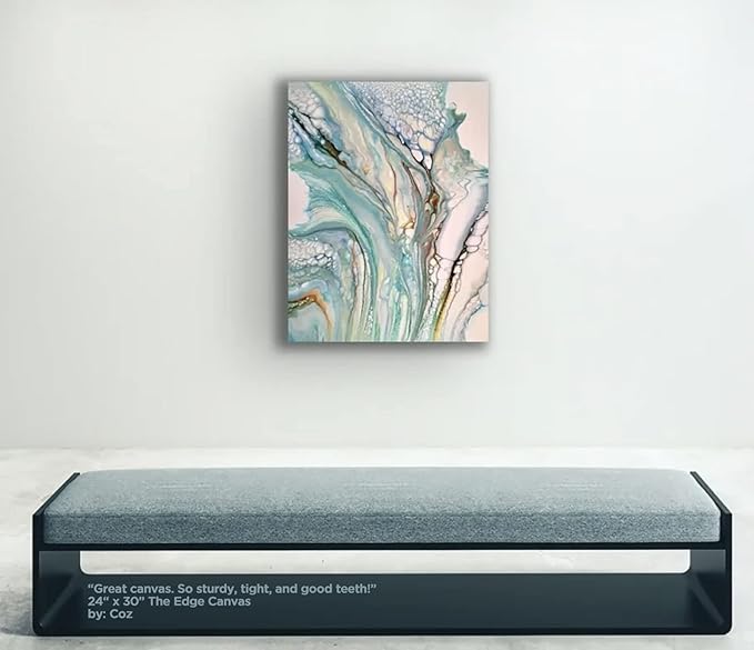 Creative Mark The Edge Deluxe Cotton 1-1/2" Deep Stretched Canvas for Painting, 15x30" Pack of 3, 14oz. Primed Weight, Universal Archival Priming, Medium Tooth, Frameless Artwork Canvas for Painters