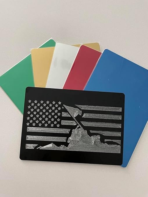 Metal Engraving Sheets for Etching with Maker, Explore Air 2, Silhouette Cameo 4, Brother Scan and Cut Zoom Precision Engraving Tool Tip Engraver; Blank Anodized Aluminum Sheets for Crafting - 6 Pack