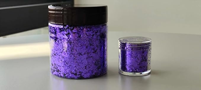Gilding Flakes,Gold Foil Flakes for Resin,Blue Red Purple Pink Metallic Foil Flakes for Resin Jewelry Making,Nails,Painting Art,Crafts and Slime (Purple)