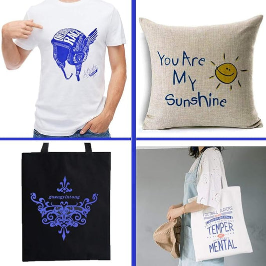 Guangyintong Heat Transfer Vinyl - HTV Rolls, 12" x 10ft Blue Iron on Vinyl for T-Shirts, Matte Surface, Easy to Cut & Weed