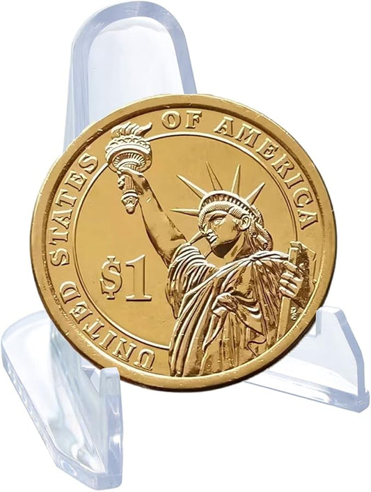 25 Packs(1.4 Inch) Acrylic Easel Stands Display Stands/Plate Stands Coin Display Easel Holder for Air-Tite Coins Pocket Watches Capsules Challenge Medals Casino Chips , Photo Display,Baseball Sports