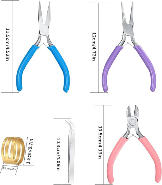 3 Pcs Jewelry Pliers Set - Needle Nose, Round Nose and Wire Cutters for Jewelry Making, Repair and Crafts,Wire Wrapping Beading Crafts Pliers