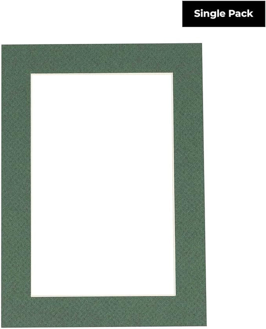 11x14 Mat for 8.5x11 Photo - Precut Hunter Green Picture Matboard for Frames Measuring 11 x 14 Inches - Bevel Cut to Display Art 8.5 x 11 Inches - Acid Free ONE MAT with Backing Board & Clear Bag