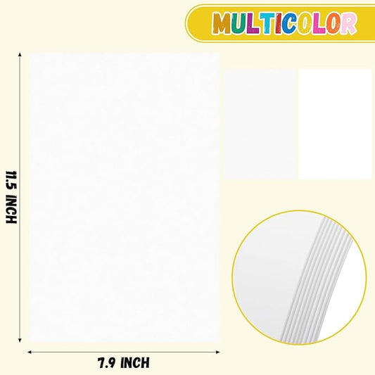 10 Pack Foam Sheets Craft 8 x 12 inch, Eva Color Foam Paper for Art Crafts Projects, Classrooms Scrapbook Gift DIY Cutters Card Party Decoration (White)