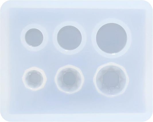 FUNSHOWCASE Mini Jewelry Cut Diamonds and Flat Round Resin Epoxy Silicone Mold