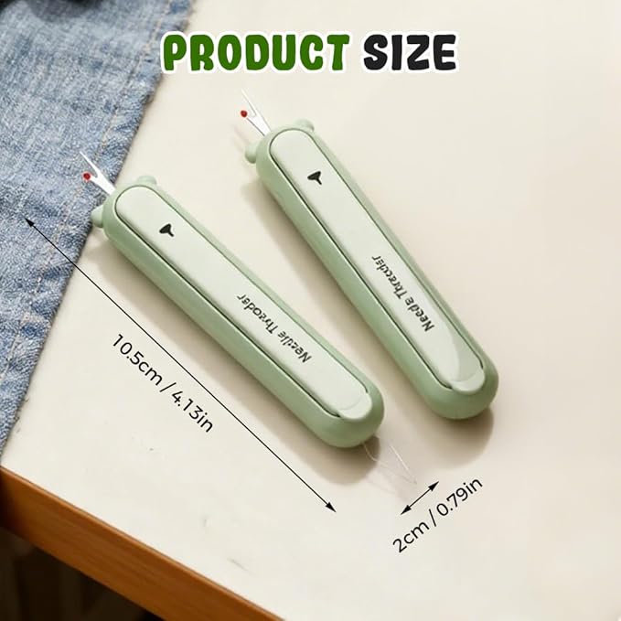 2 in 1 Needle Threader and Seam Ripper, 2025 New Automatic Threader for Hand Sewing, Storable Sewing Needles, Essential for Sewing Lover (Green)