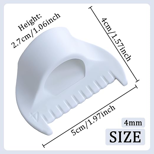 2 PCS 4mm Edge Lock Seam Guide, Mini Sewing Finger Ruler for Hand Sewing, DIY Sewing Kit Tool, Sewing Needle Gauge Measuring Guide, White