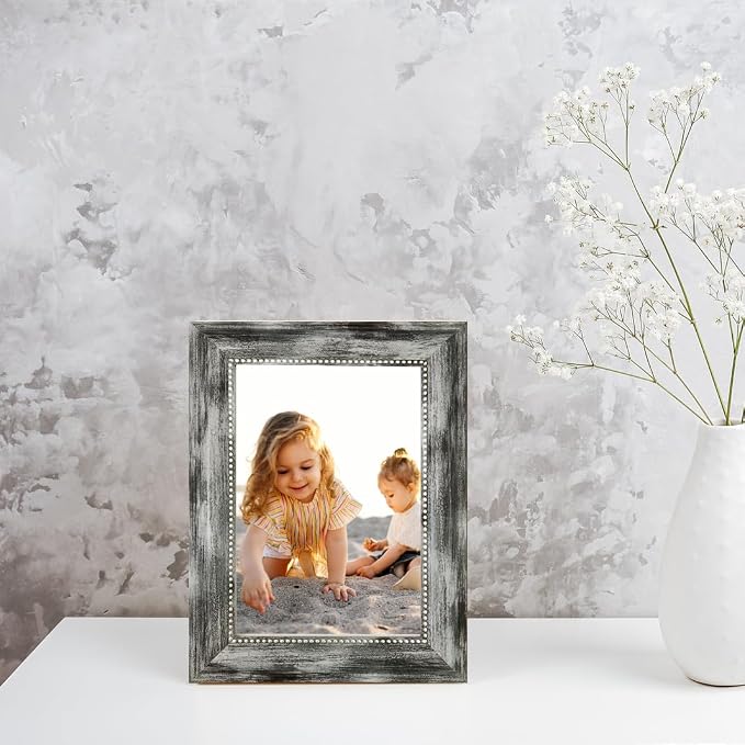 5x5 Picture Frame with Real Glass, 4 set Ornate Vintage Picture Frames - Image 5