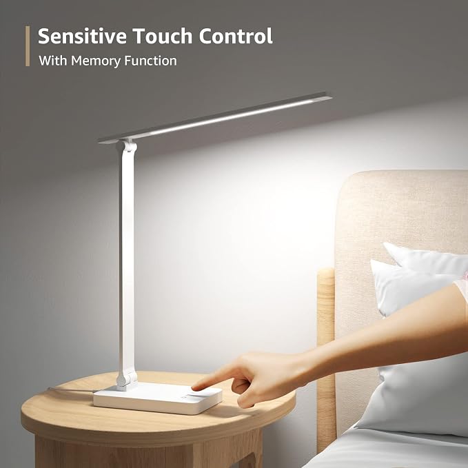 Lepro LED Desk Lamp with USB Charging Port, 700LM Dimmable Home Office Touch - Image 7
