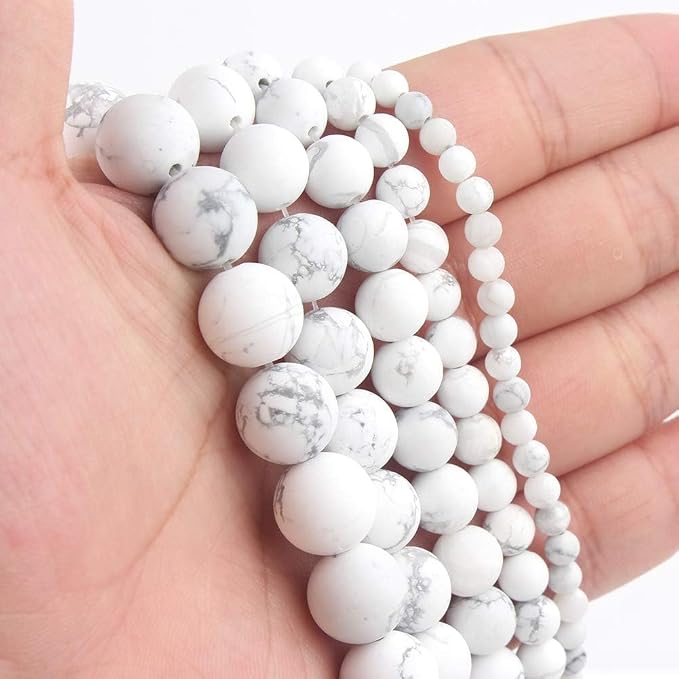 60pcs Natural Matte White Howlite Gemstone Beads,6mm Frosted Round Loose Stone - Image 7