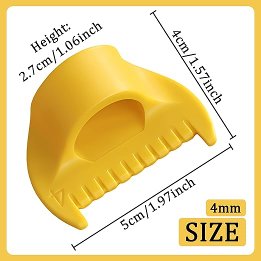 2 PCS 4mm Edge Lock Seam Guide, Mini Sewing Finger Ruler for Hand Sewing, DIY Sewing Kit Tool, Sewing Needle Gauge Measuring Guide, Yellow
